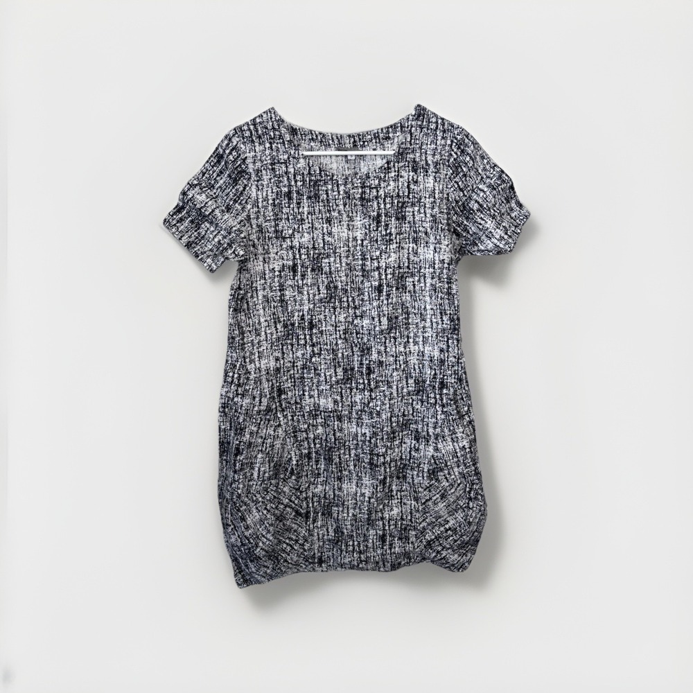 Niche Nilgun Derman Tunic Dress Lagenlook Black And White, Women's Medium